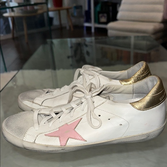 Golden Goose Women's White and Pink Sneakers - Picture 4 of 7
